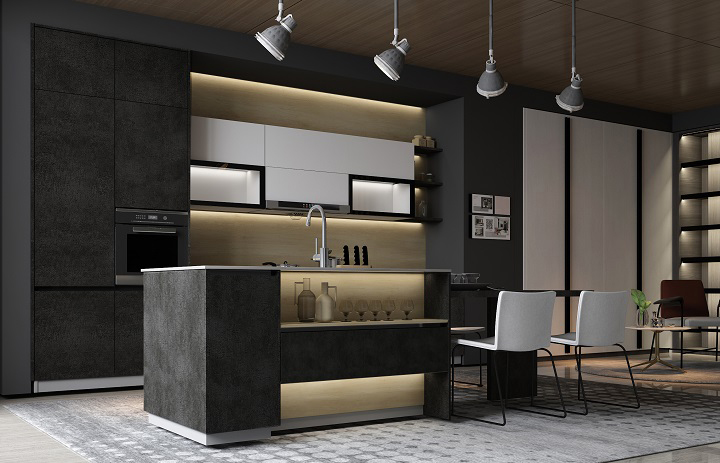 一字型橱柜效果图