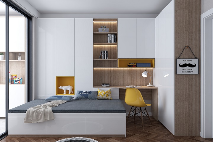 榻榻米卧室效果图