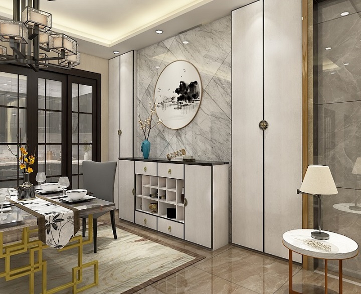 新中式餐厅定制效果图