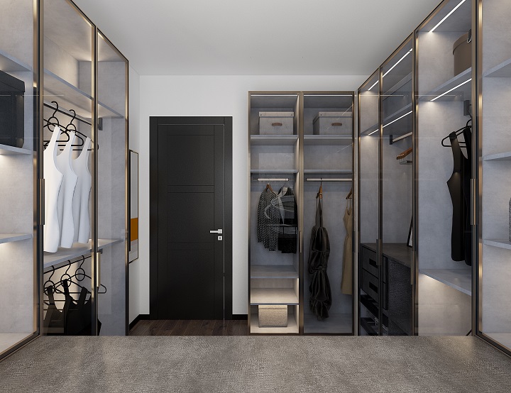 U型衣帽间效果图