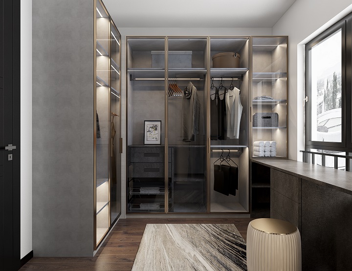 U型梳妆台衣帽间