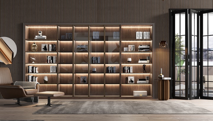 客厅书柜效果图